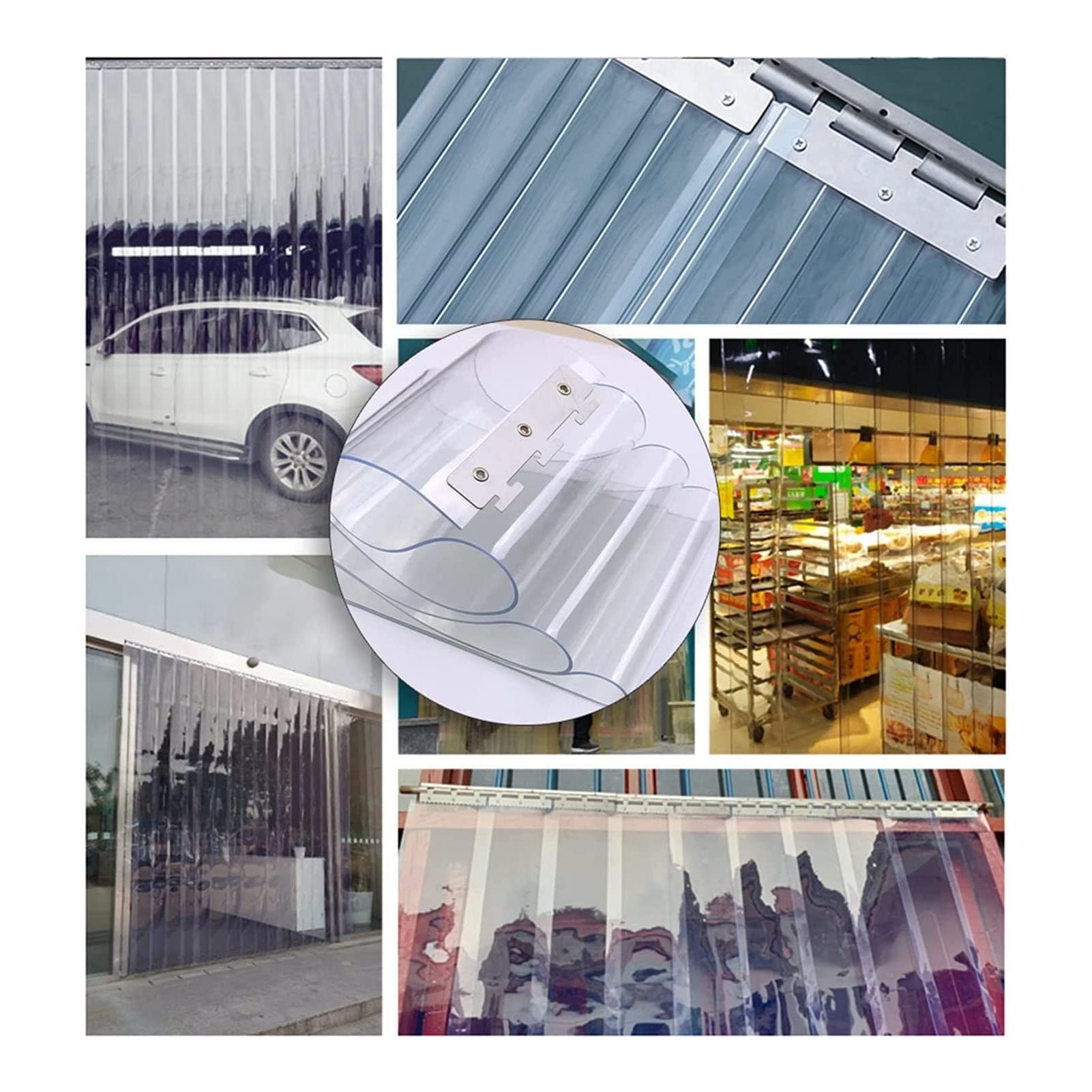 Transparent PVC Lamellenvorhang Streifenvorhang Lamellenvorhang Vinylstreifen zum Geschäft, Fabrik, Garage, Angepasst (Size : 165x270cm/64.96x106.3in)
