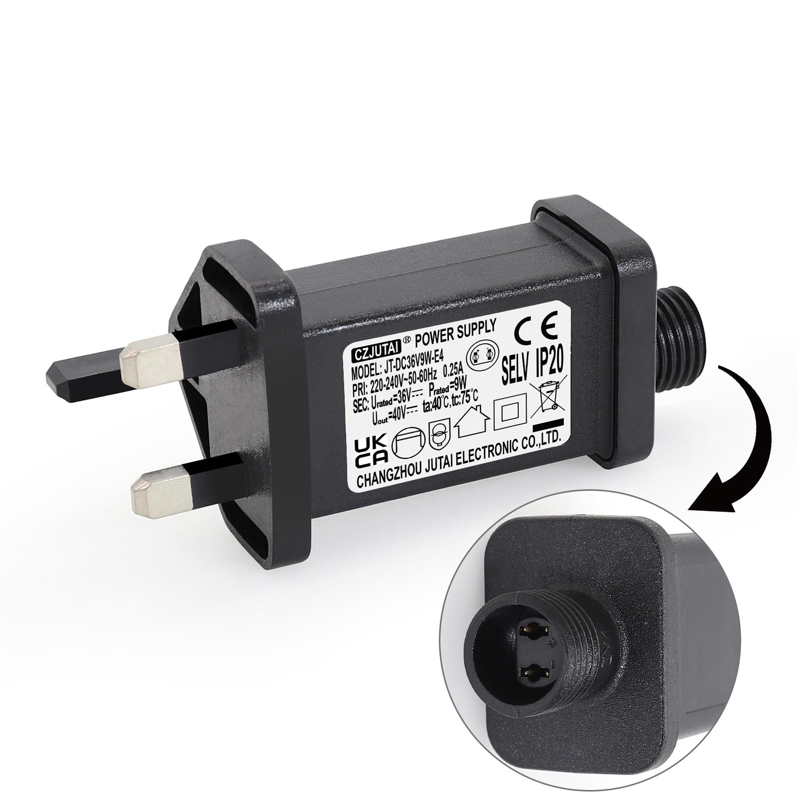 36V 9W String Lights Indoor-Outdoor Power Adapter for CZJUTAI JT-DC36V9W /7.2W /6W -IP20 Christmas Lighting [U790]