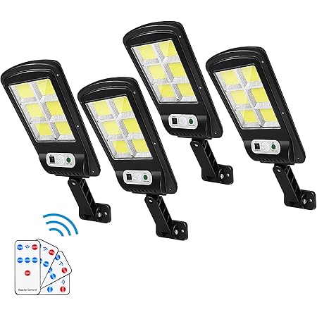 Led Solar Street Lights Outdoor, 4 Pack 120 Led Remote Control Solar