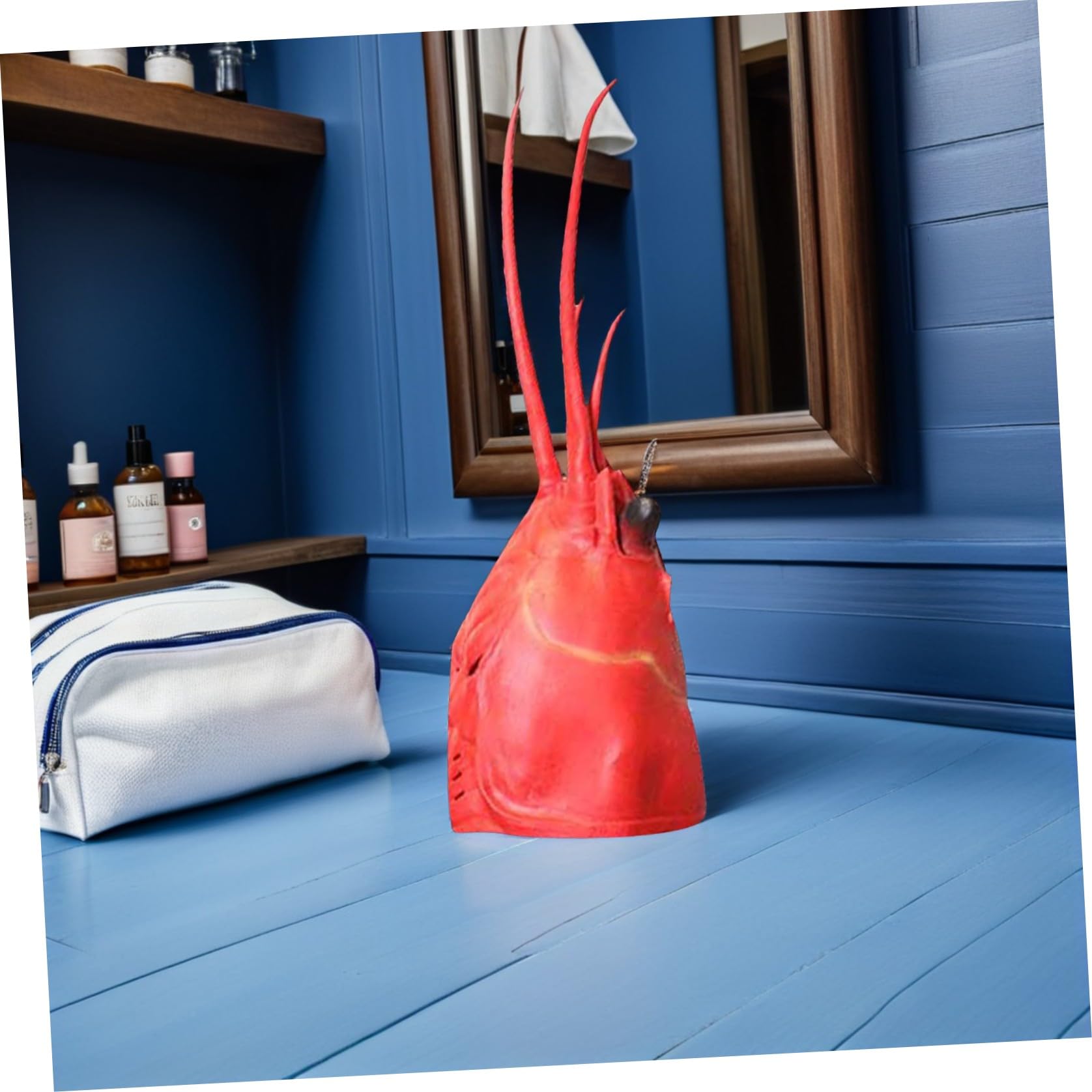 TOYANDONA Sombrero de Langosta Rojo de Látex para Disfraz de Halloween, Accesorio de Cosplay Divertido Diseño Animal, Máscara Decorativa Ligera para Fiestas y Eventos