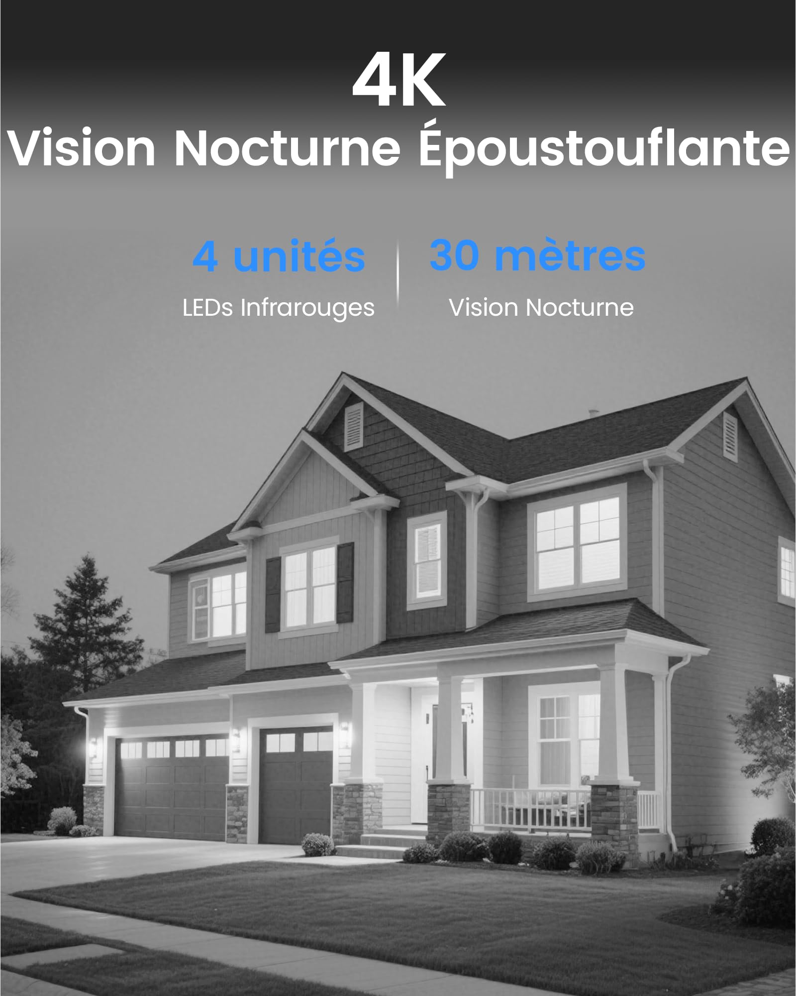 ZOSI 4K Kit Vidéo Surveillance PoE Extérieure Caméra IP et NVR 8MP sans HDD | Détection de Personne, et Alerte Instantanée, Accès à Distance, Vision Nocturne et Enregistrement 24/7