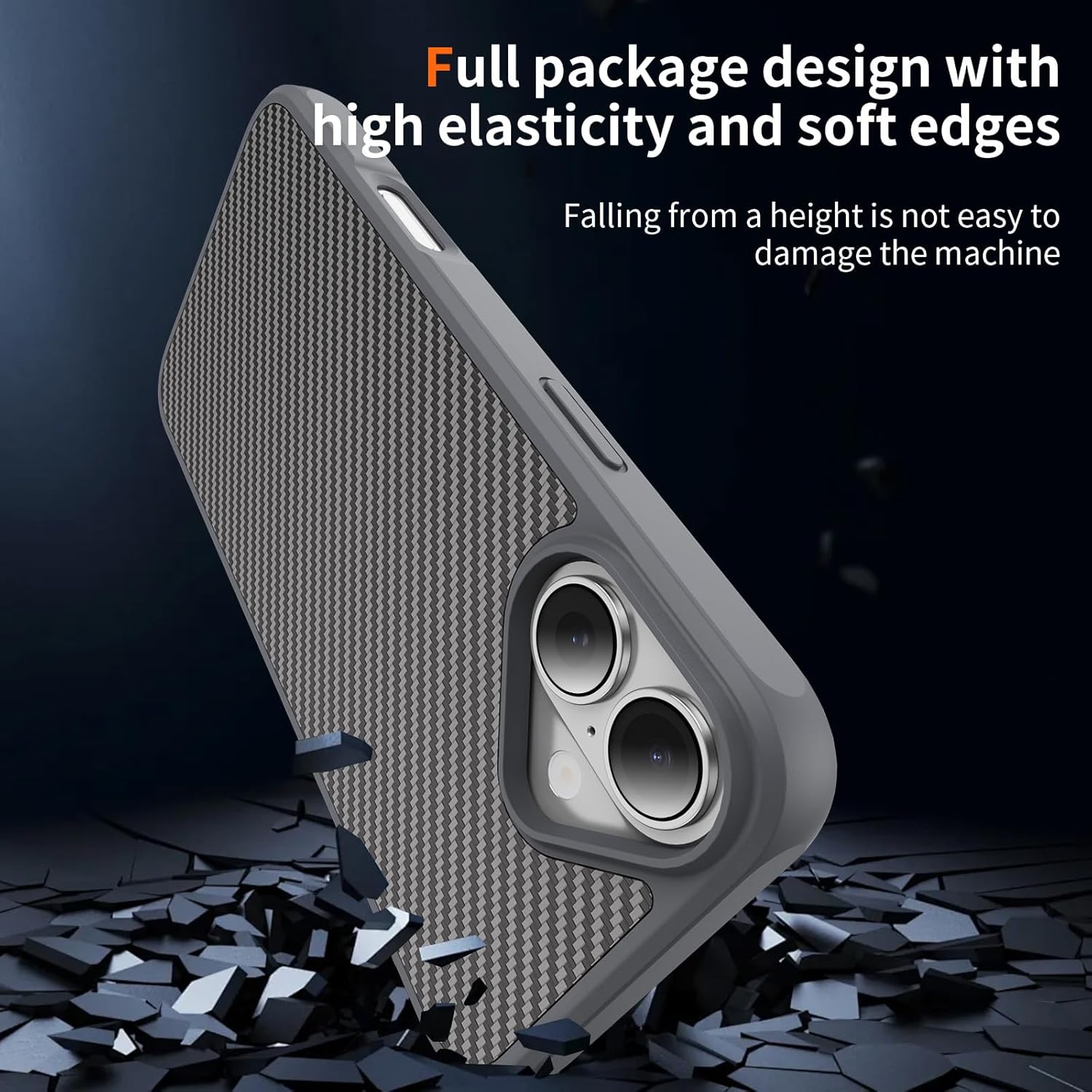 Magnetic Case Designed for iPhone 17 Compatible with MagSafe Rugged Shockproof Carbon Fiber Phone Cover for iPhone 17 6.3 inch,Gray - Image 6