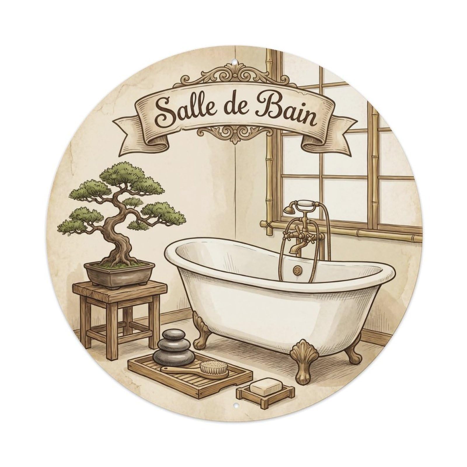 Bathroom Bonsai Bathroom Metal Tin Sign