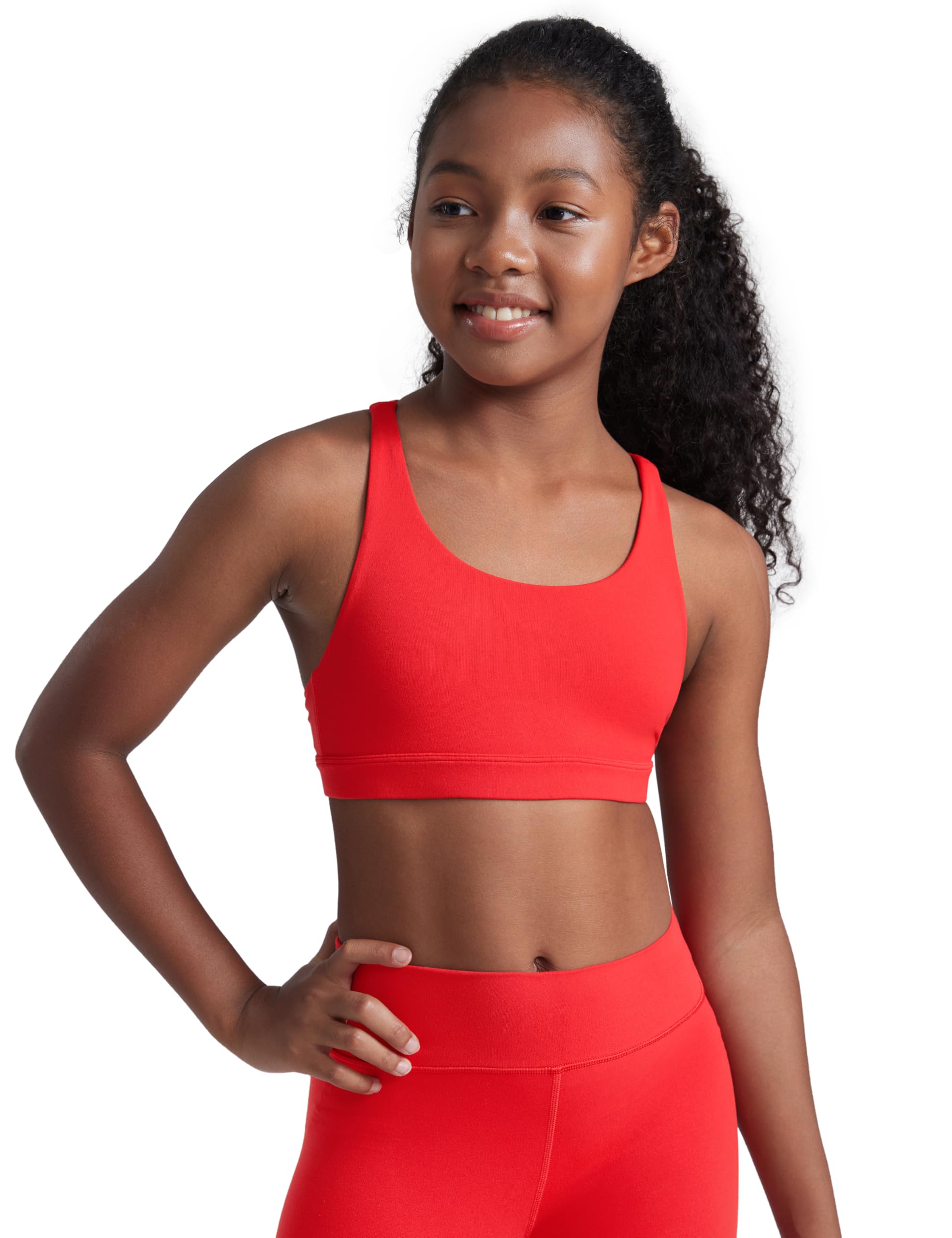 CRZ YOGA Filles Butterluxe À Lanières Brassière de Sport Yoga Soutien-Gorge Ados Danse Recadrer Haut