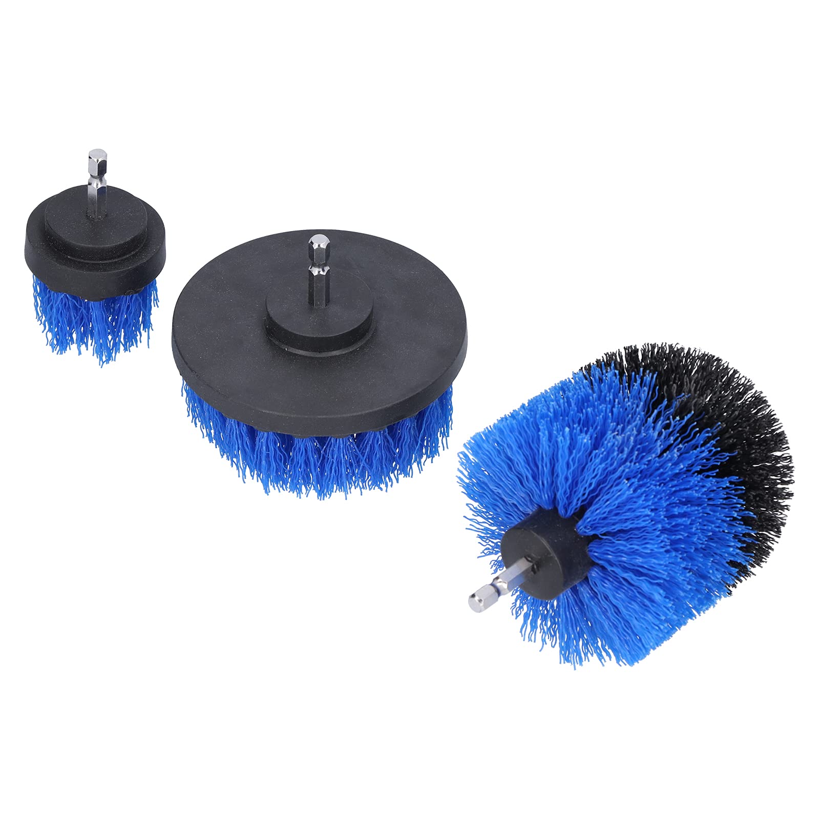 Srliya 3Pcs Drill Brush Attachment Power Scrubber Kit Tile Bathtub Floor Carpet Cleaning Blue