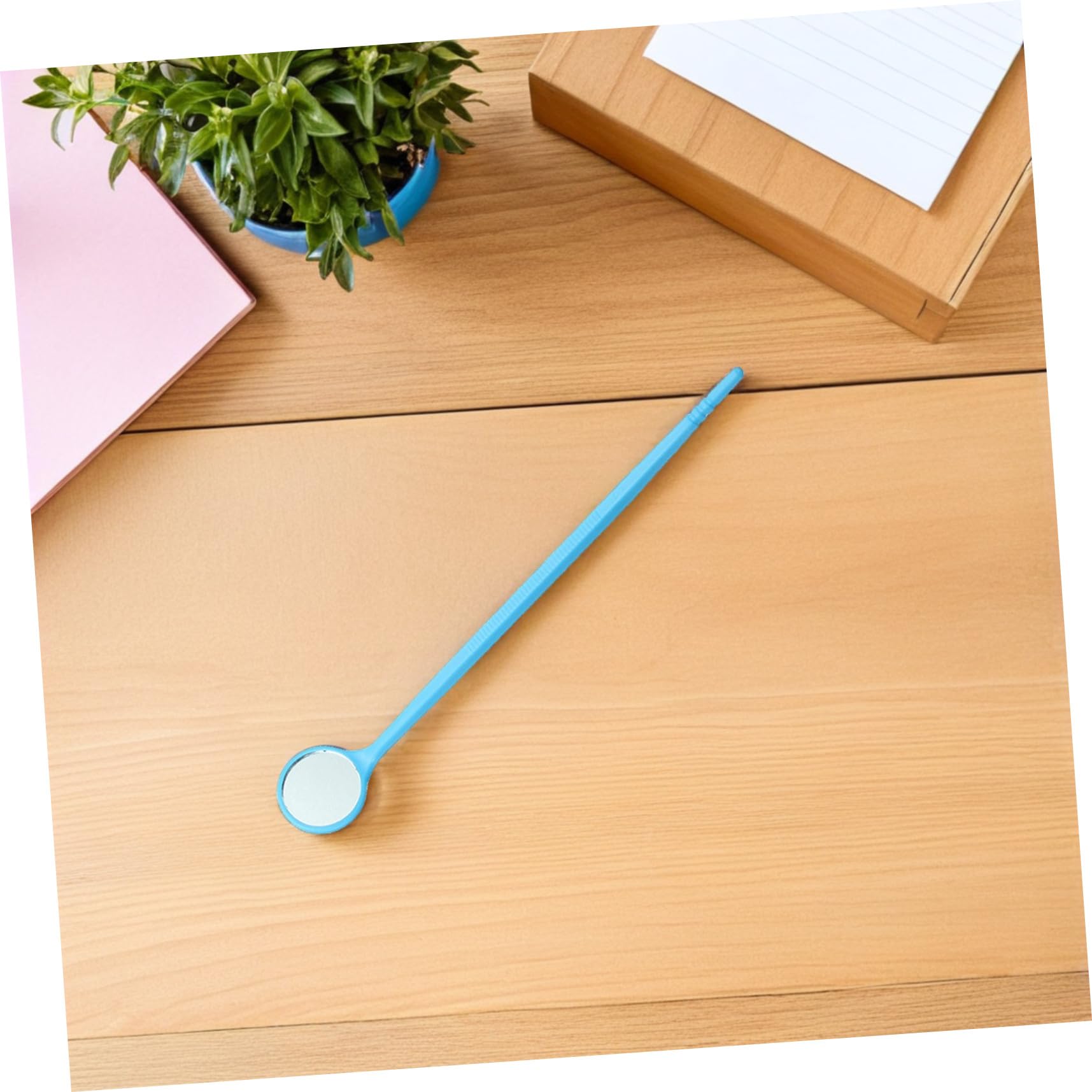 Specchietto Orale Monouso 100 Pezzi in Plastica per Uso Domestico | Riflesso dei Denti, Retrazione di Guance e Lingua, Colore Blu, Confezione da Cento Pezzi