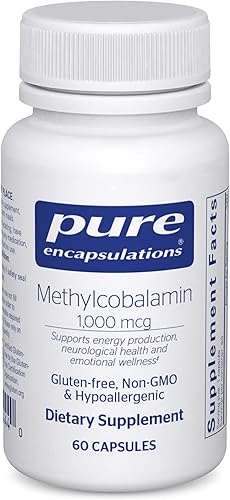 Pure Encapsulations Metilcobalamina 1000 mcg Suplemento de vitamina B12 para apoyar la salud de la memoria los nervios y la salud cognitiva 60 Pure Encapsulations Metilcobalamina 1000 mcg Suplemento de vitamina B12 para apoyar la salud de la memoria los nervios y la salud cognitiva 60