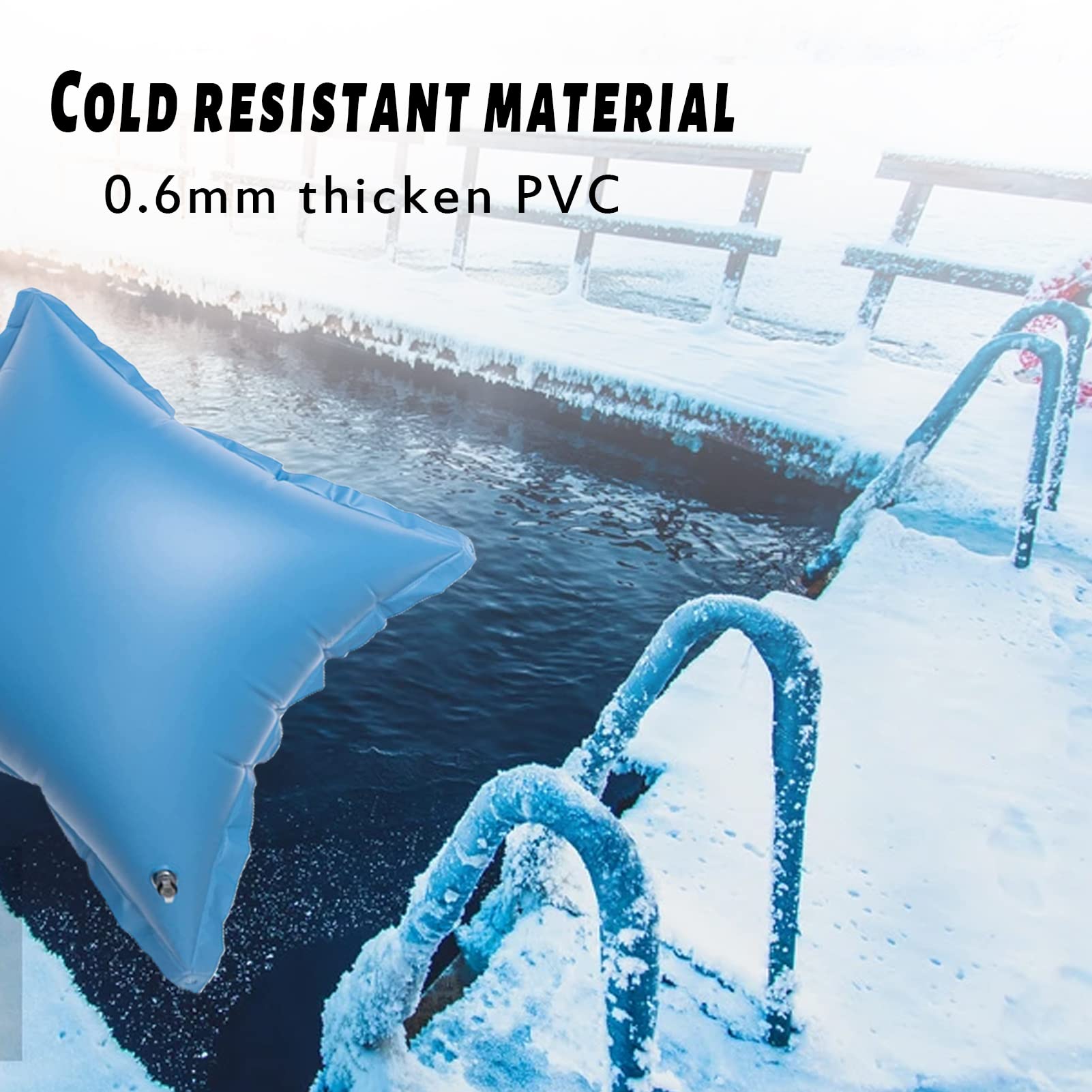 Coussin Gonflable Piscine, Flotteur Hivernage Piscine, Produit Hivernage Piscine, Oreiller De Piscine d'hiver, Bouee Piscine 120 cm, 0.4mm d'épaisseur (Carré, 2 pièce)
