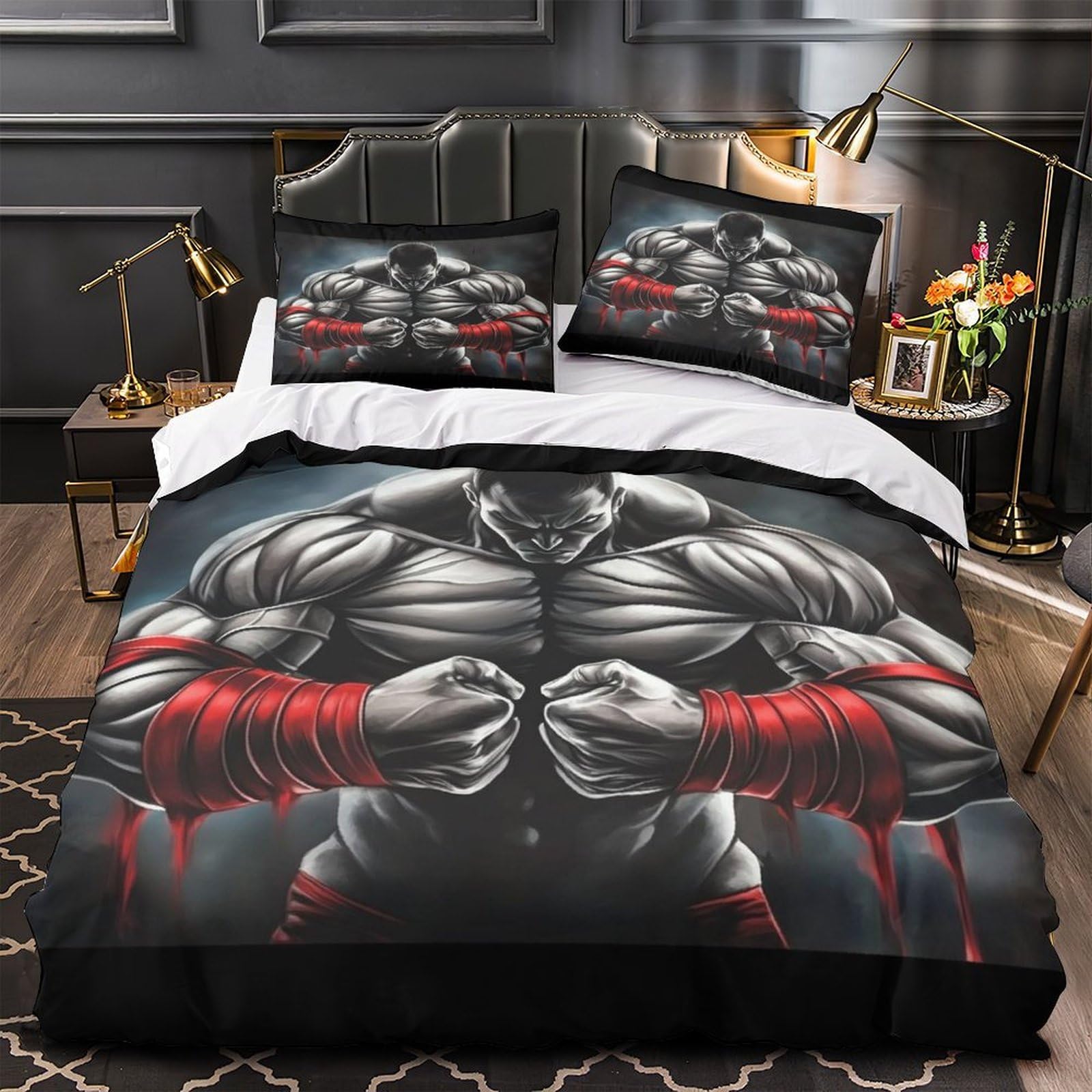 Housse de couette combattant 3D pour la chambre d'un adolescent dynamique