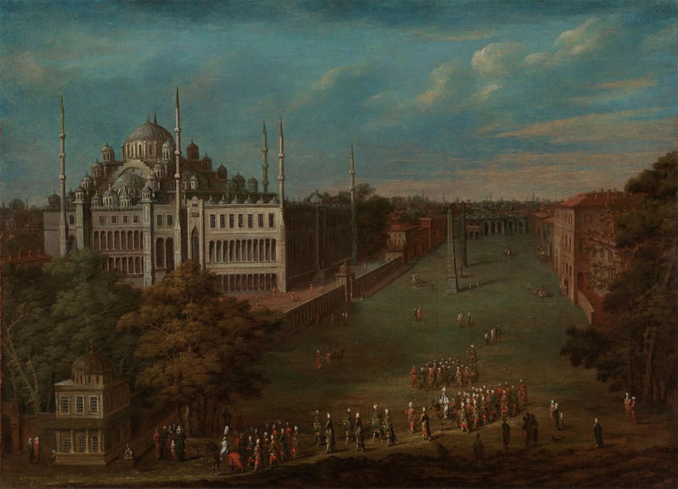 Serendipitp No Frame Abstract Painting Mural Print Picture Wall Decor Painting The Grand Vizier Crossing The Atmeydan By Jean Baptiste Vanmour Vintage Wall Artwork For Home Decor 60X90cm