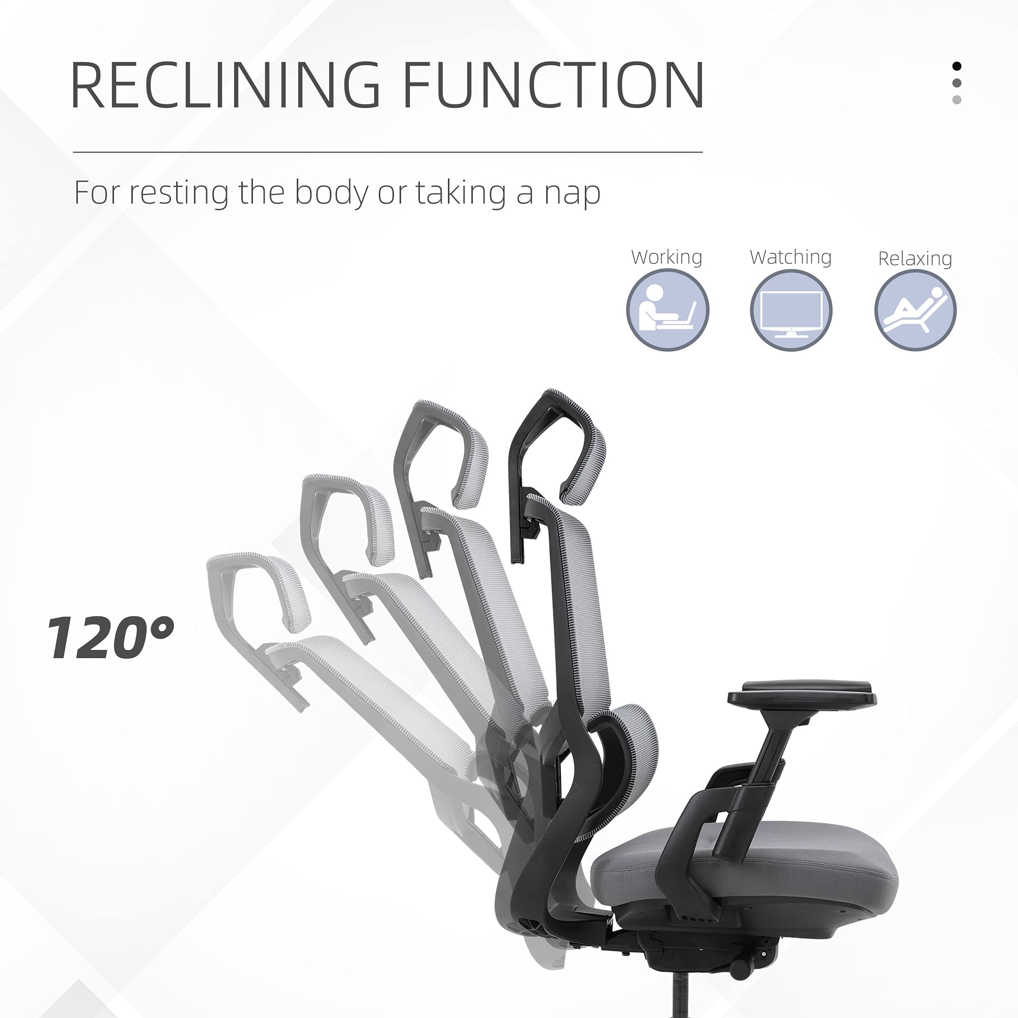 Buy Vinsetto High Back Ergonomic Mesh Office Chair with Adjustable