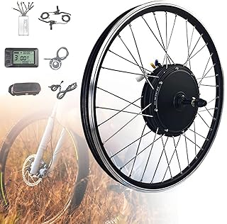 Electric Bike Conversion Kit 20"/24"/26"/27.5"/28"/29"/700C Ebike Conversion Kit ，Front Wheel,Electric Bicycle Hub Motor Kit,36V/48V 350W/500W E-Bike Conversion Kit,E-Bike Hub Set With LCD Display (C