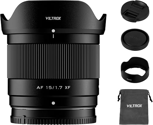 VILTROX 15mm F1.7 f/1.7 AF Lens for Fuji X Mount, Mid-Telephoto APS-C Auto Focus Lens Compatible with Fuji X-Mount Mirrorless Cameras X-A1,X-E1,X-H1,X-M1,X-Pro2,X-Pro3,X-S10,XT30II,X-H2S,X-S20