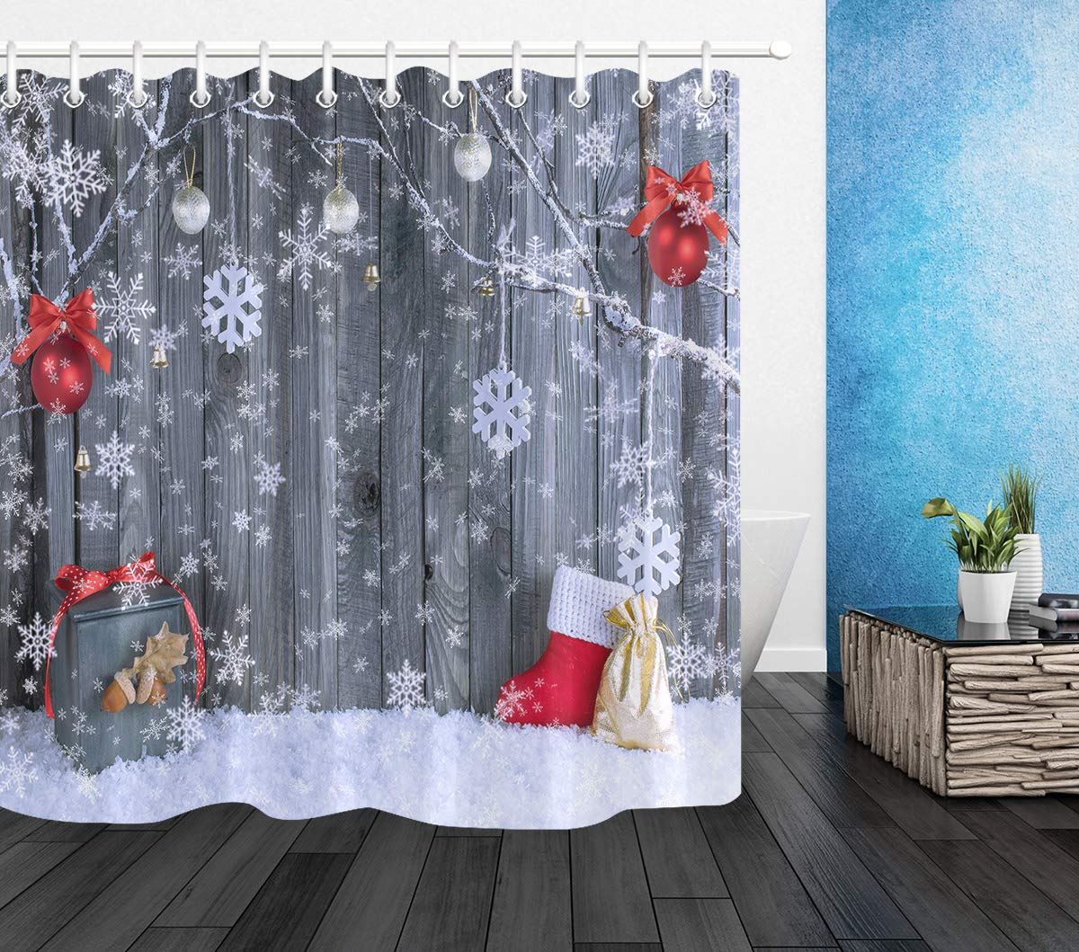 Christmas Fabric Shower Curtains Curtains & Drapes 2023