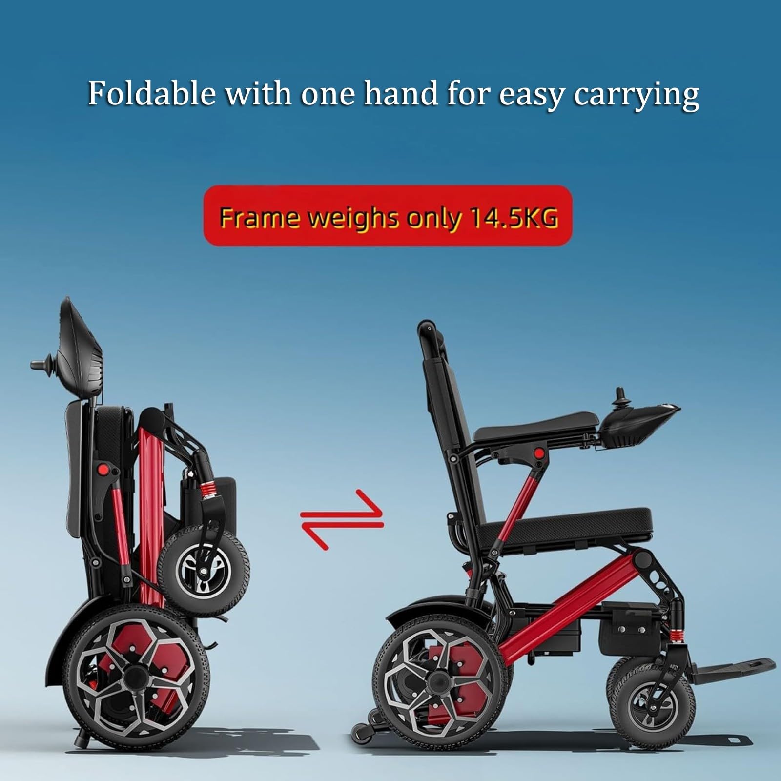 Sedia A Rotelle Elettrica Pieghevole,Sedia A Rotelle Elettrica,Sedia A Rotelle Motorizzata Portatile Per Adulti,Dotata Di Batteria Al Litio Rimovibile,Con Potente Motore Da 400 W 12ah