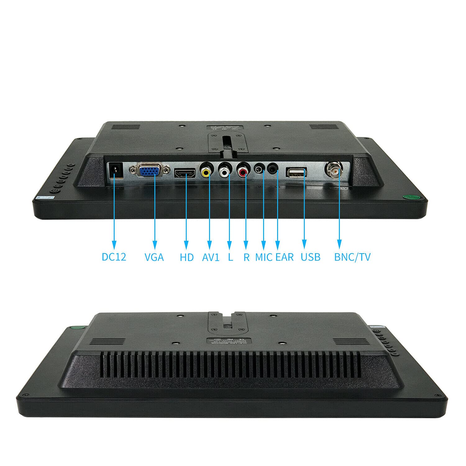 MONITOR VIDEOSORVEGLIANZA 13.3 POLLICI, MONITOR TELECAMERE DI SICUREZZA FULL HD HDMI VGA TFT BNC USB RCA CON ALTOPARLANTE - DISCORAMA®