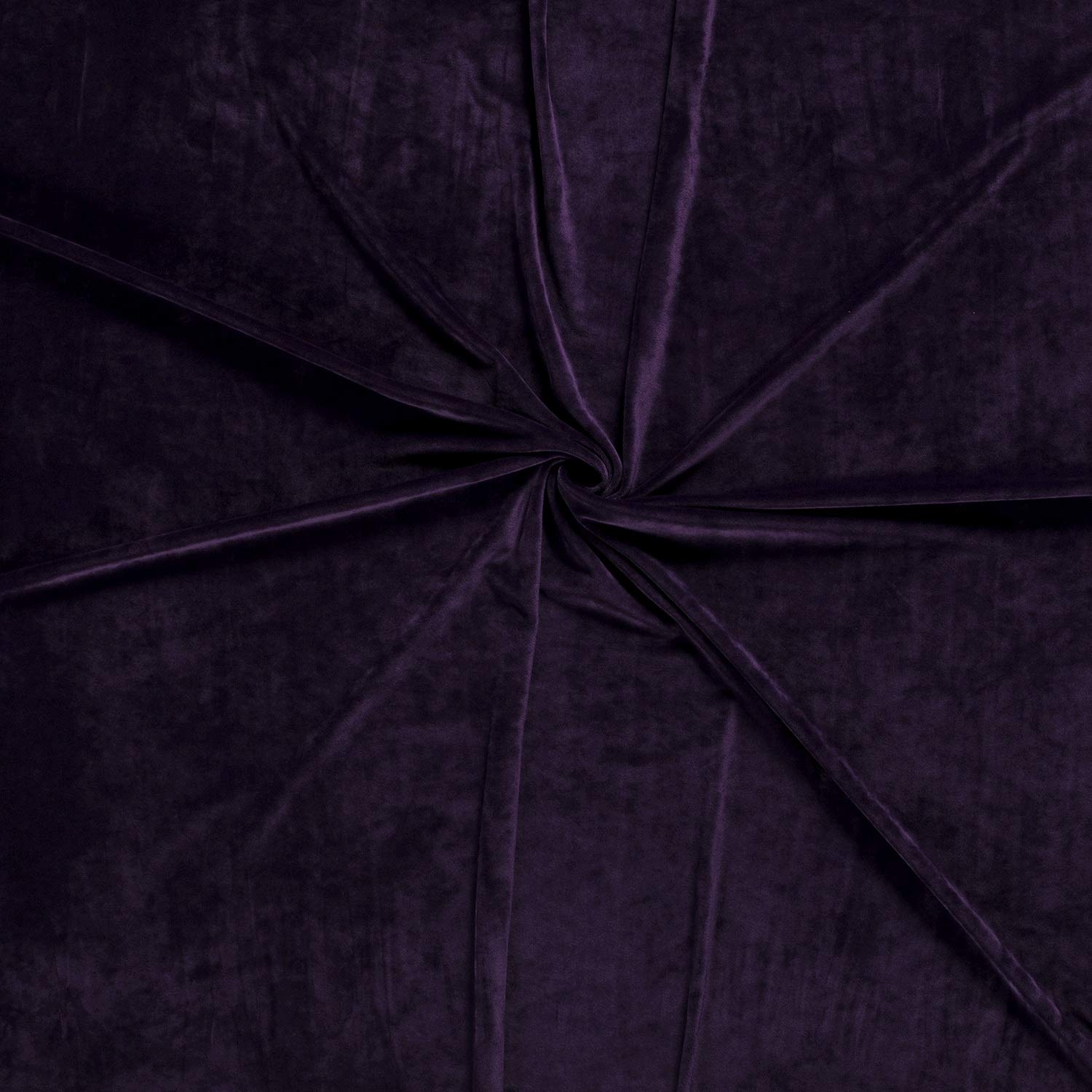 Luxury Stretchy Soft Velvet Velour Fabric Material - Dark Wine, 1MTR 150x100cm