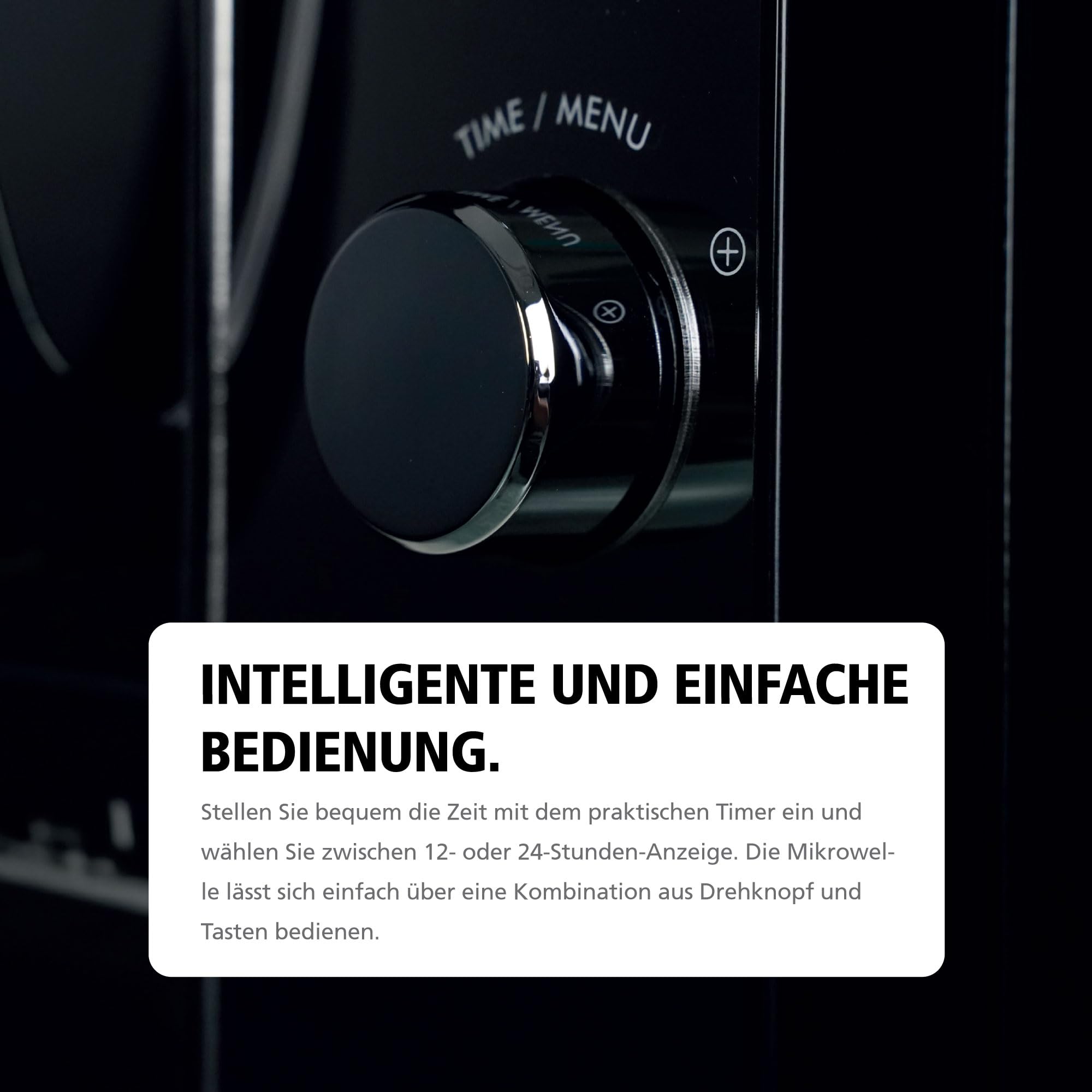 Brabantia Mikrowelle mit Grillfunktion, 20 Liter, 700W, Freistehend, 13 Automatikprogramme, 6 Leistungsstufen, Digitaler Timer, Große Kapazität, Schwarz, BBEK1145DG