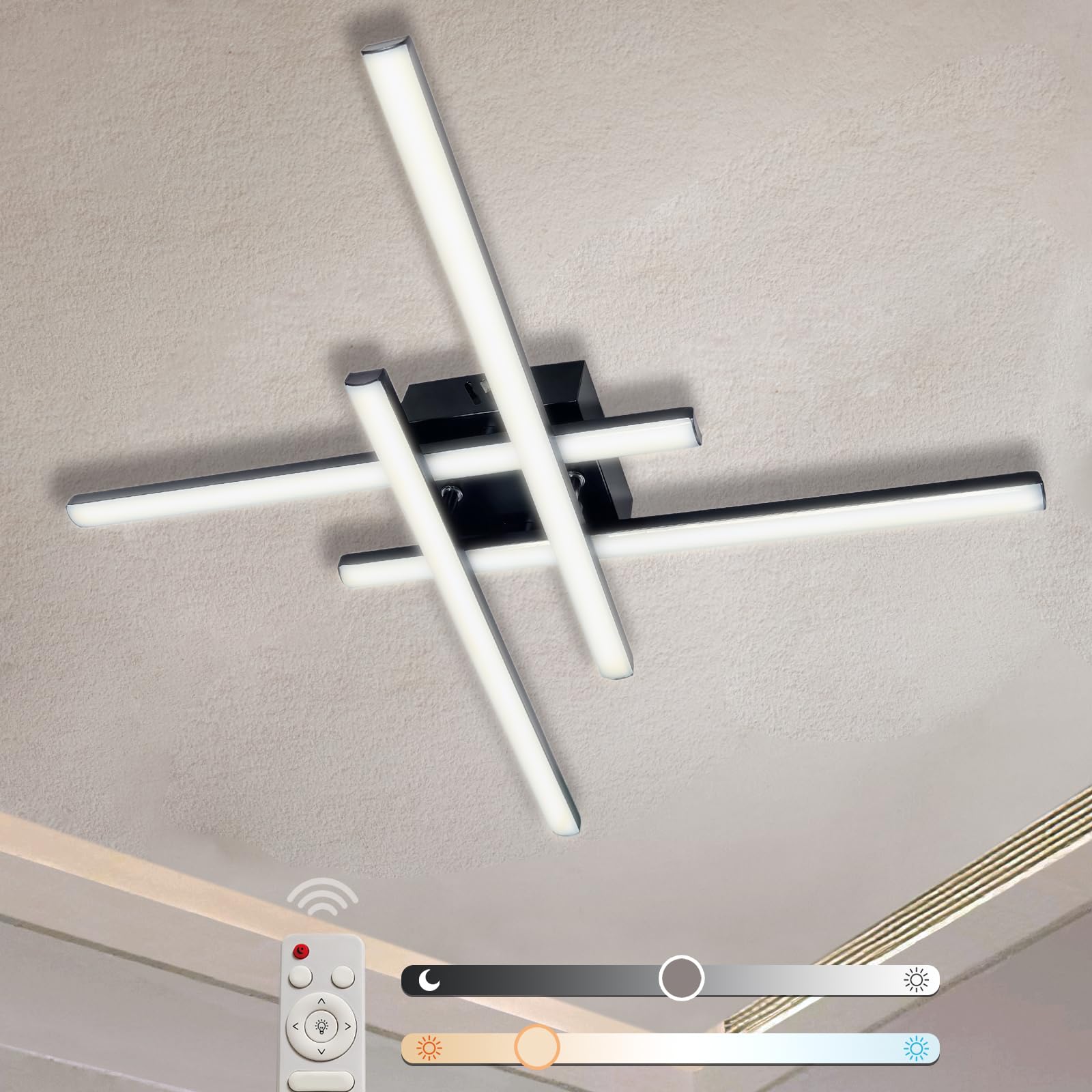 Sweier LED Ceiling Light Dimmable, 28W Modern Ceiling Lamps Linear Geometric Design LED Boards, Ceiling Lights with Memory Function for Living Room Bedroom Kitchen Hallway â image 1