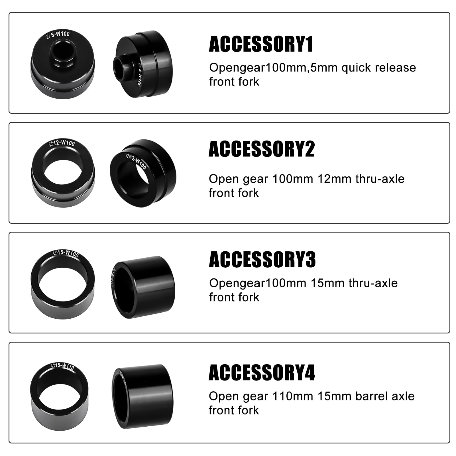 Support Fourche Vélo à Serrage Rapide – Fixation Voiture/Camion/Remorque, Adaptateurs 5/12/15x100 & 15x110 Mm, Alliage Aluminium