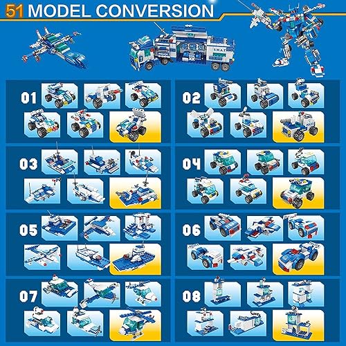 Miniatura 5 de ENHANA Kit de bloques de construcción de robot 51 en 1 para niños, juguetes de construcción, juego de 8 a 12 proyectos STEM de ingeniería, bloques