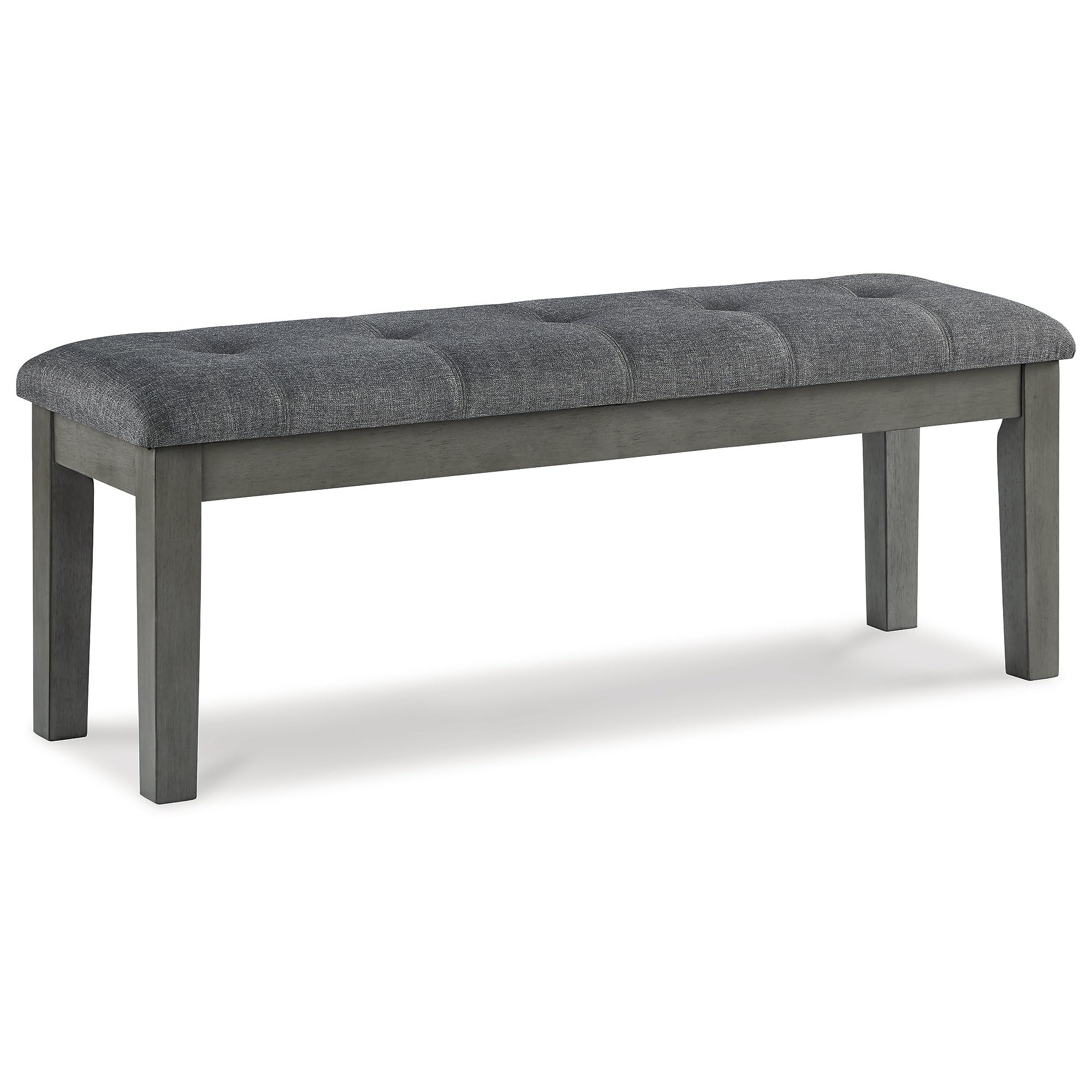 Signature Design by Ashley Hallanden Rustic Tufted Upholstered Dining Room Bench, Gray