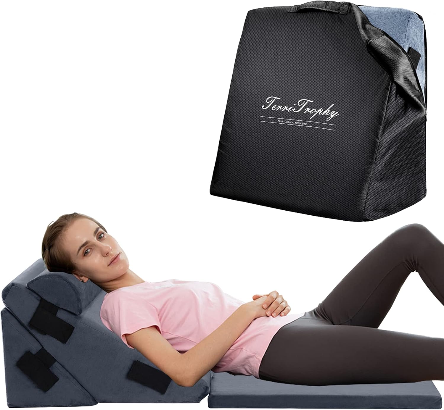 TerriTrophy Orthopedic Bed Wedge Pillow Set, Wedge Pillows