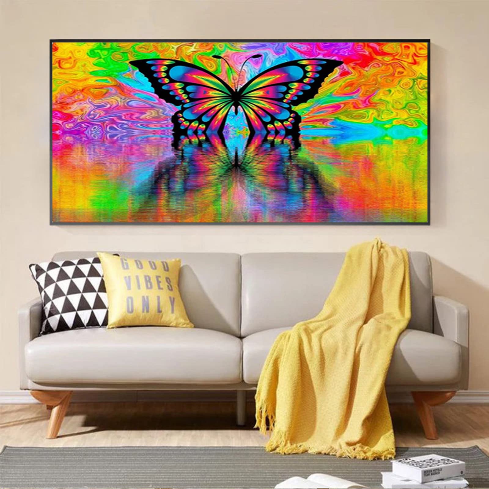 DIY 5D Diamant Painting Set „Flammen-Schmetterling“ – 50x60 Cm, Quadratische Strasssteine, Vollbesatz