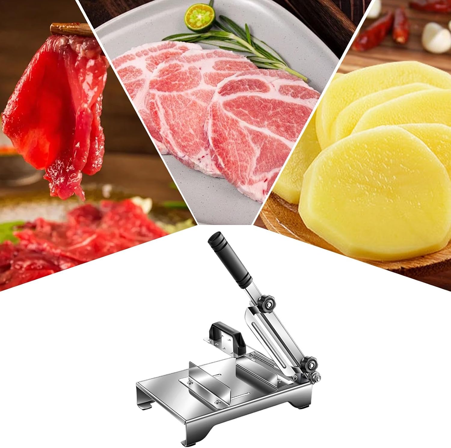 クイックスライスミートカッター、薄肉スライサー - しゃぶしゃぶ肉スライサー ステンレス 0.2mm-8mm,骨切断機、牛肉マトン家