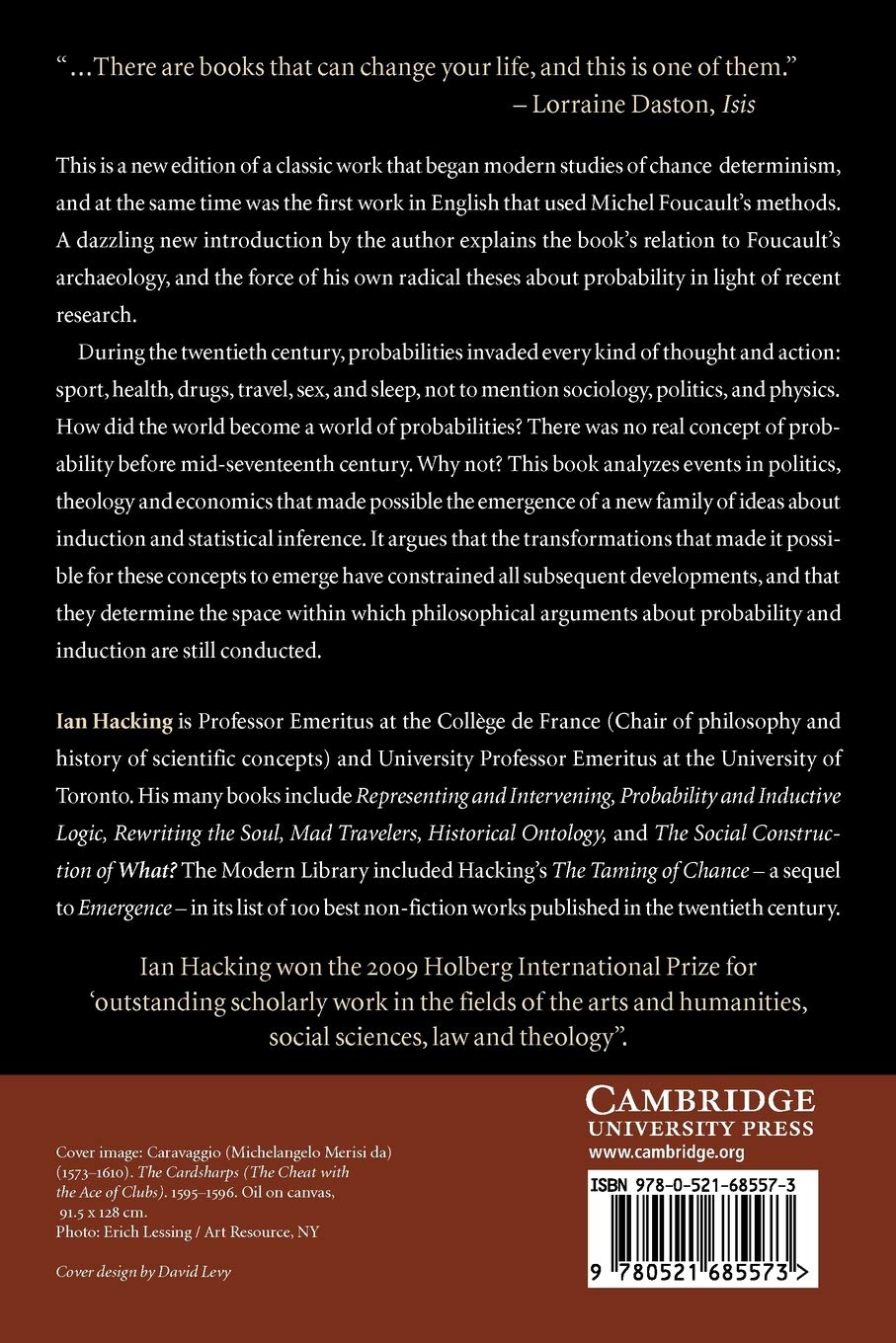 The Emergence of Probability: A Philosophical Study of Early Ideas About Probability Induction and Statistical Inference
