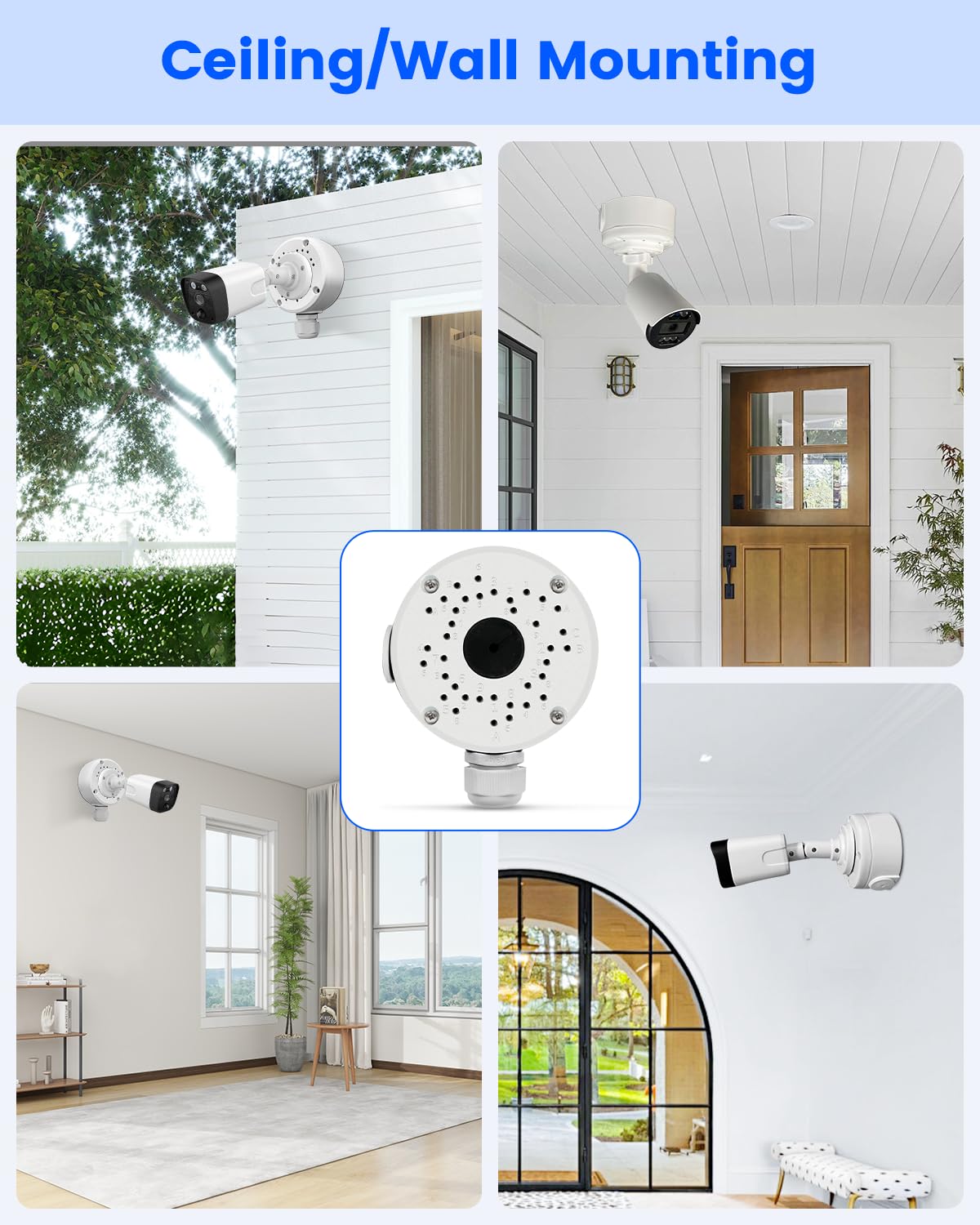 Lot de 8 boîtes de jonction universelles étanches IP66 en métal pour caméras de sécurité IP