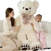 Vista 27 de MorisMos Oso de peluche decorativo con bebé para baby shower, oso suave de 39 pulgadas, regalo para cumpleaños, niños y niñas, recuerdo de fiesta