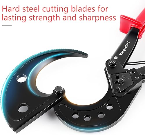 Miniatura 5 de Yangoutool Cortadores de cable de trinquete de hasta 400 mm 22.0.197 in0.89 pulgadas Cortador de alambre de trinquete de cobre de aluminio