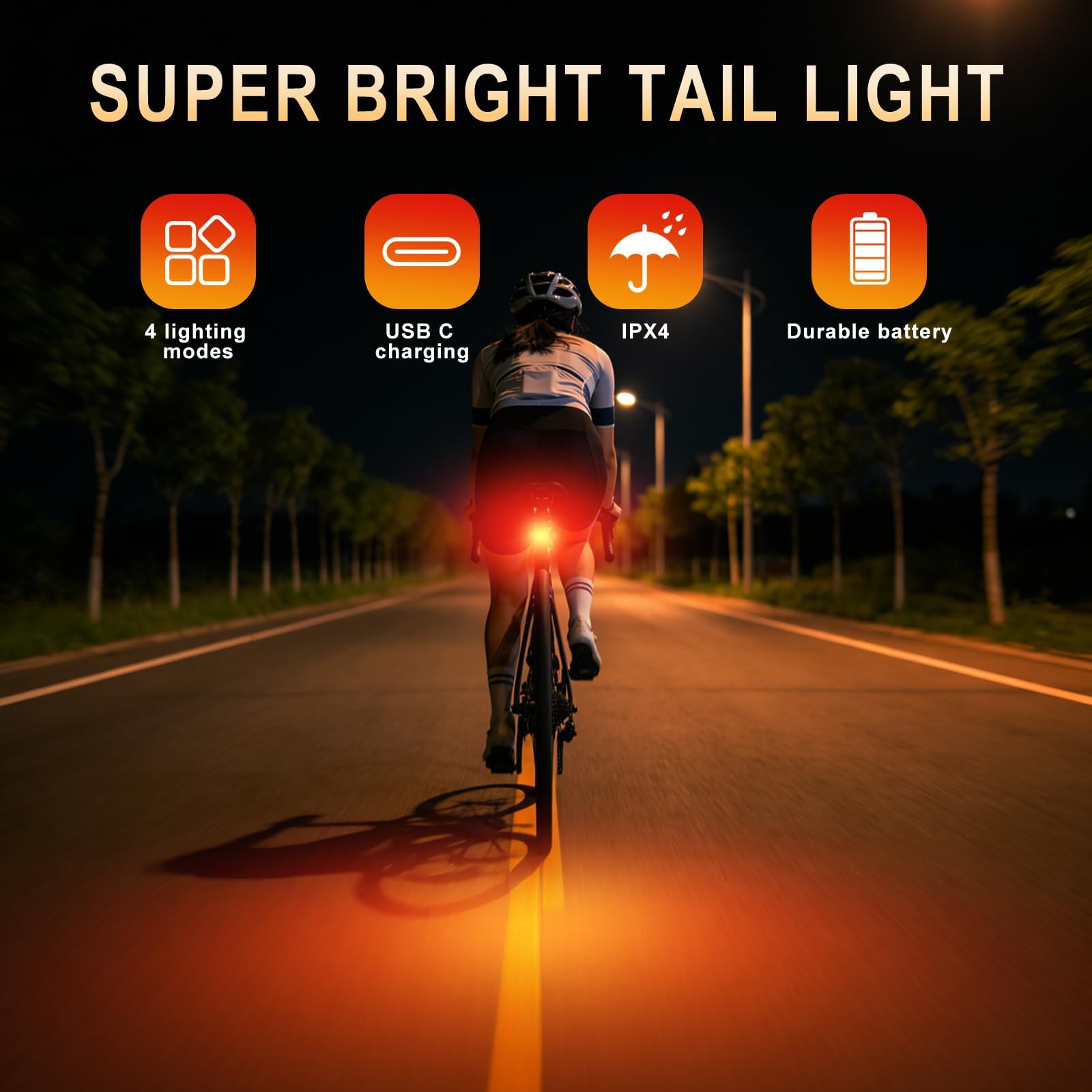 KunHe Lot de 20 feux arrière de vélo rechargeables par USB super lumineux avec 4 modes d'éclairage pour skateboards, poussettes et fauteuils roulants