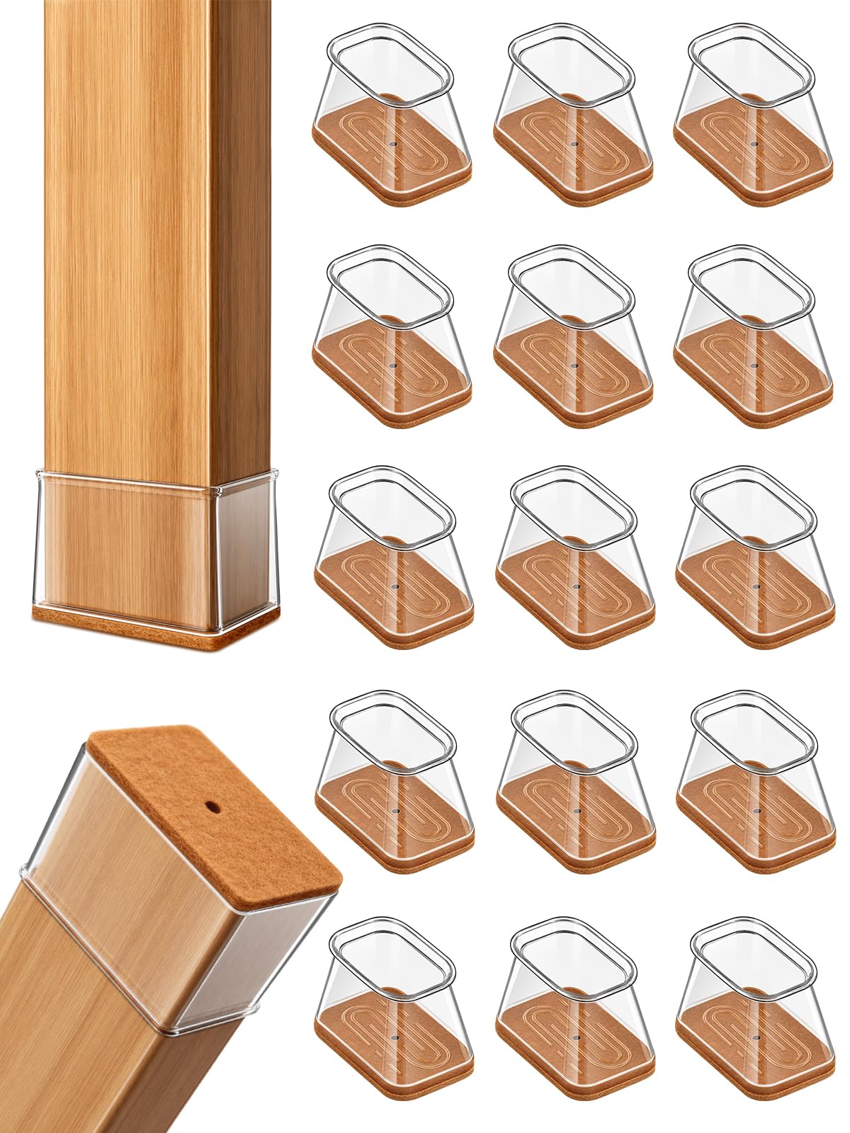 Photo 1 of TOMHUA Rectangle Chair Leg Floor Protectors (XL)