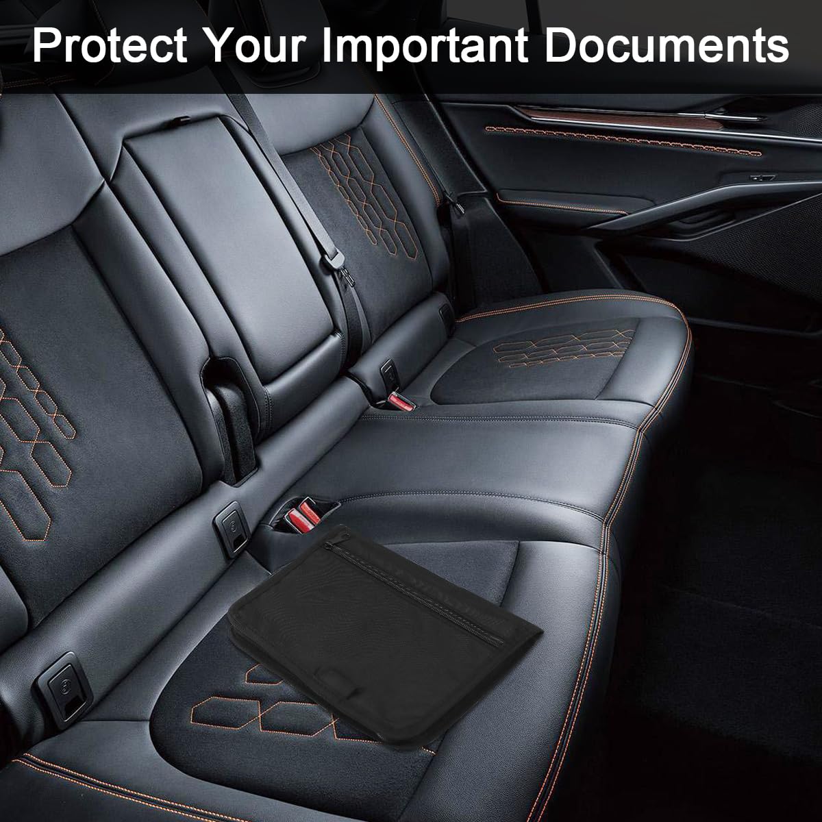 Carpeta de Coche Organizador de Guantera, Organizador Portátil de Documentos Bolsa de Almacenamiento de Documentos para Gafas de Sol, Tarjeta de Identificación