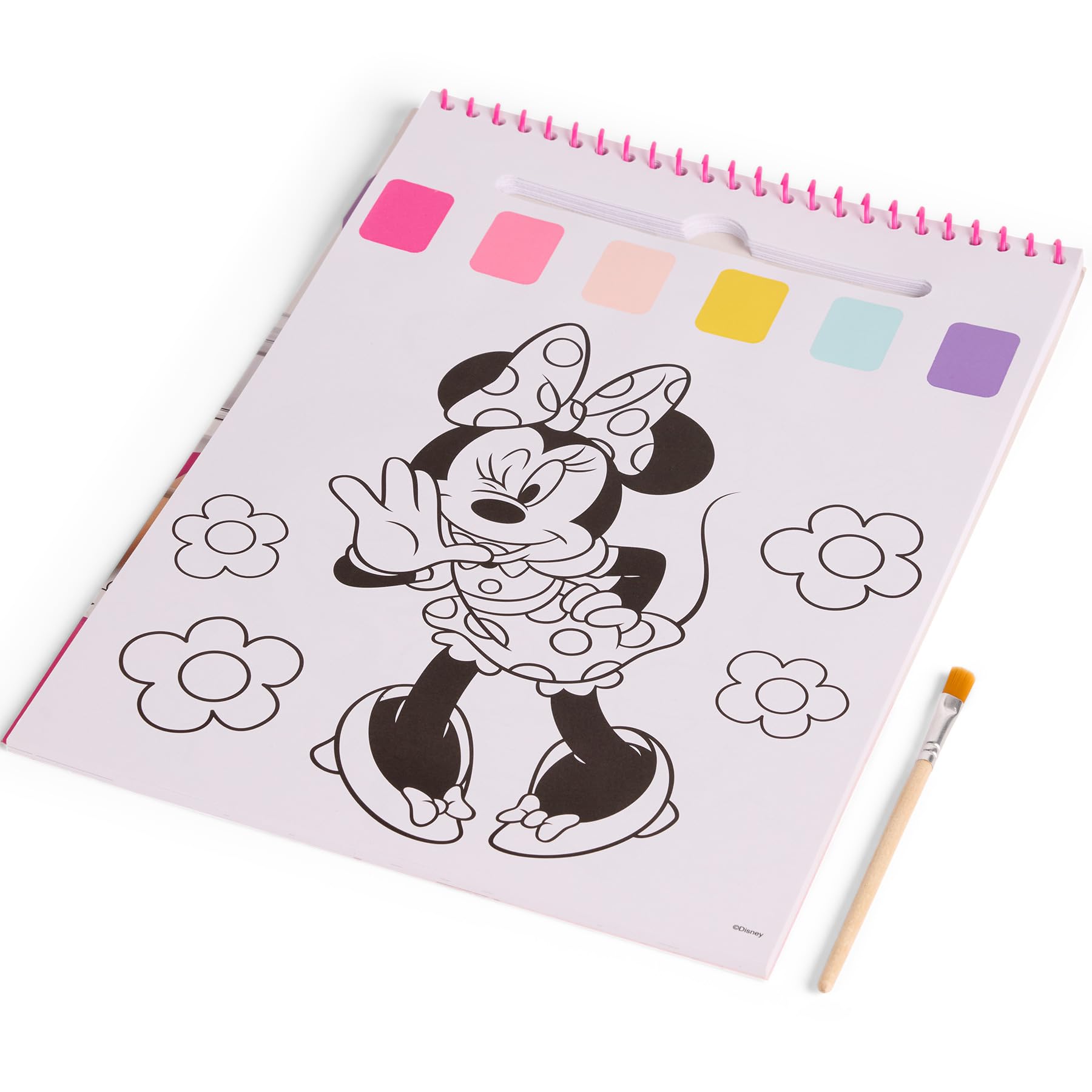 Disney Junior Minnie Mouse - Książeczka do Malowania Wodą z Pędzelkiem - 24 Magiczne Obrazki - Dla Dzieci od 3 Lat (MM24355)