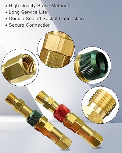Miniatura 2 de Juego de accesorios de conexión rápida de regulador a manguera con válvulas de retención para soldadura de antorcha, conjunto de antorcha de latón a