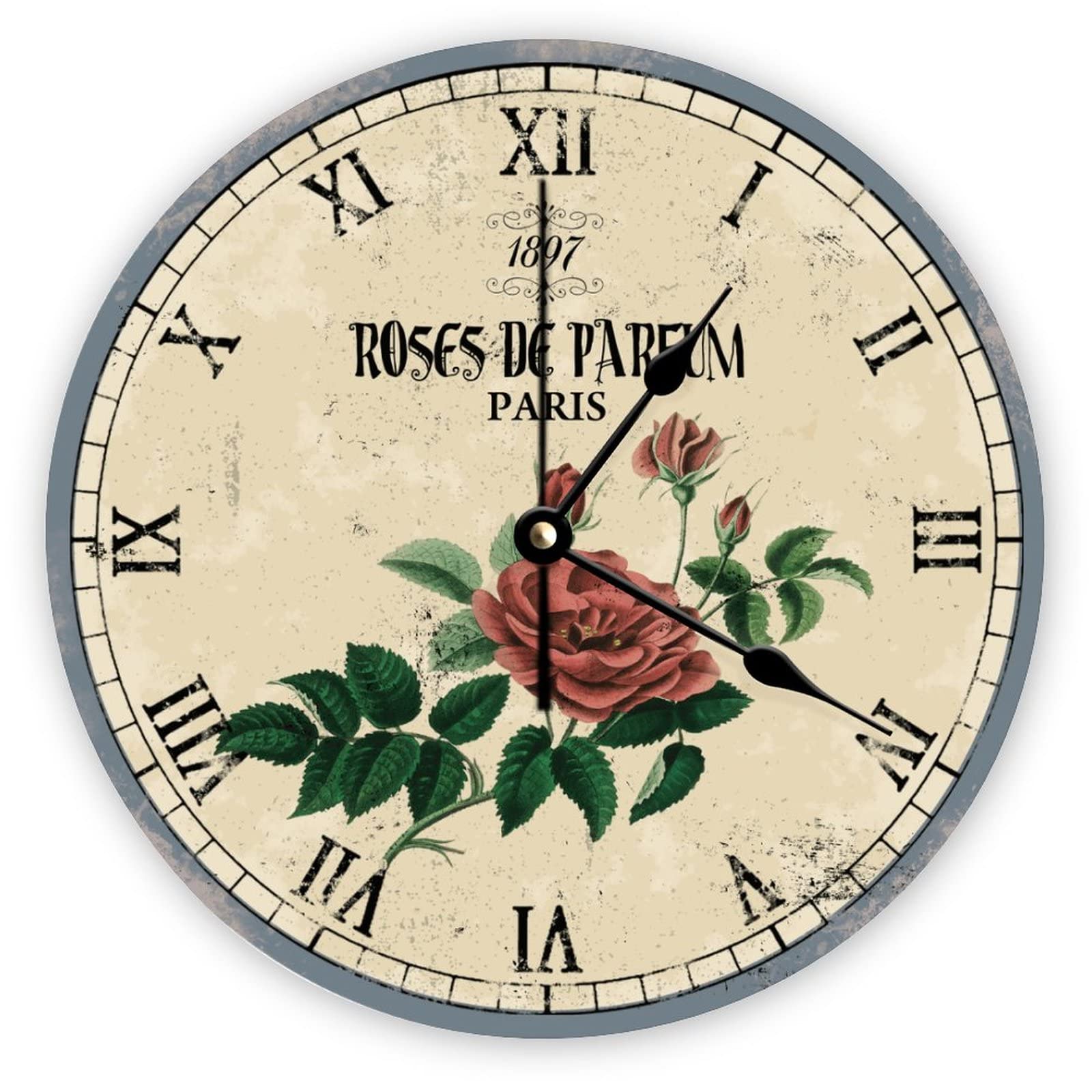 Horloge murale sans tic-tac Mighun 1897 à quartz rose 38 cm