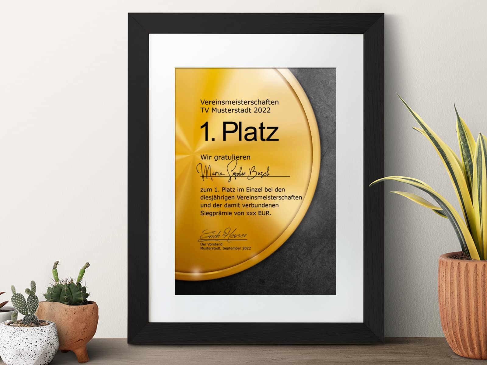 Papel de certificado "medalla dorada", clásico, para certificados, DIN A4, 190 g/m², de alta calidad, plantillas de impresión gratuitas, papel certificado, certificado en blanco (100)