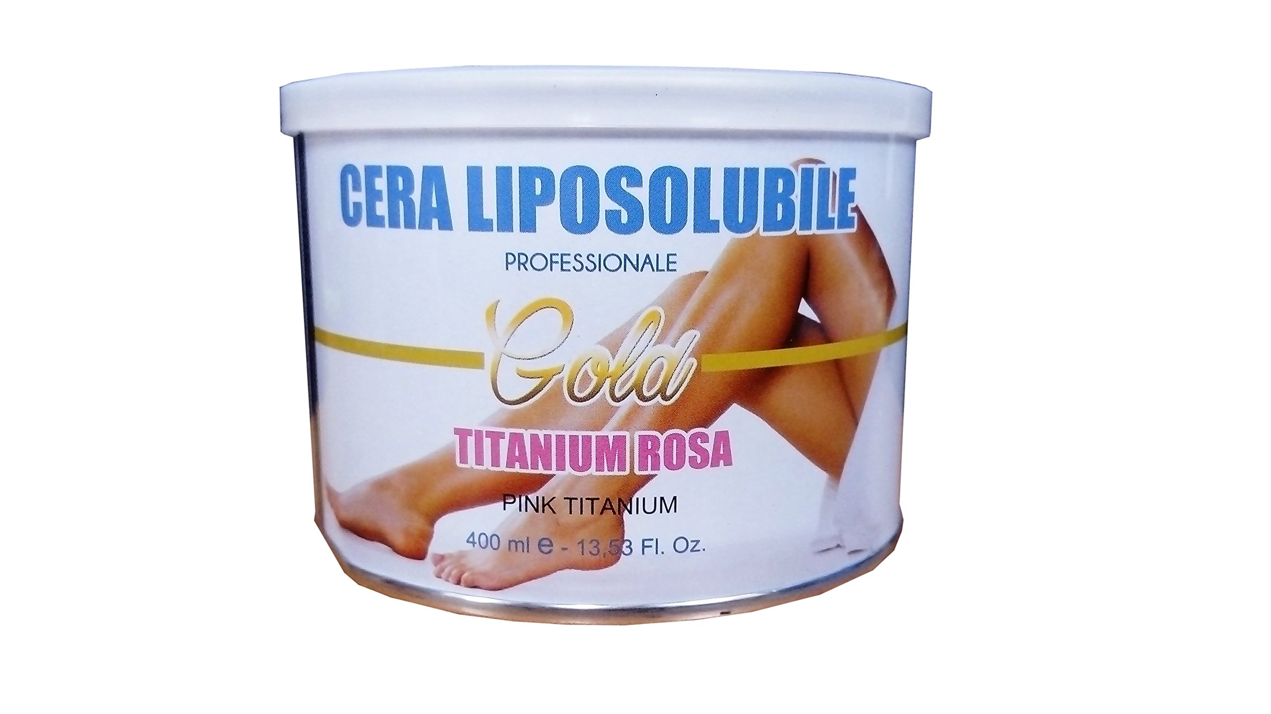 CERA DEPILATORIA LIPOSOLUBILE PROFESSIONALE BEAUTYCORE - TITANIO ROSA - VASO/BARATTOLO 400 ML MADE IN ITALY (24)