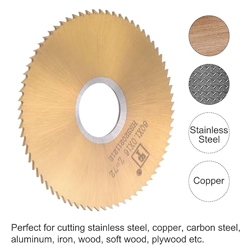 Miniatura 3 de uxcell Hoja de sierra circular, 2.362 in (2-38 pulgadas) de diámetro 0.039 in de grosor, 72 dientes, M35 de acero de cobalto de alta velocidad