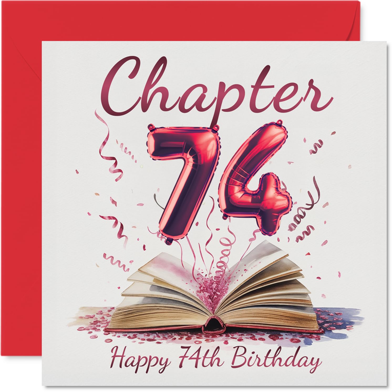 74th Birthday Cards for Women Men - Start of Another Chapter - Happy Birthday Card for 74 Year Old Woman Man Nan Sister Nanny Dad, 145mm Bday Greeting Cards