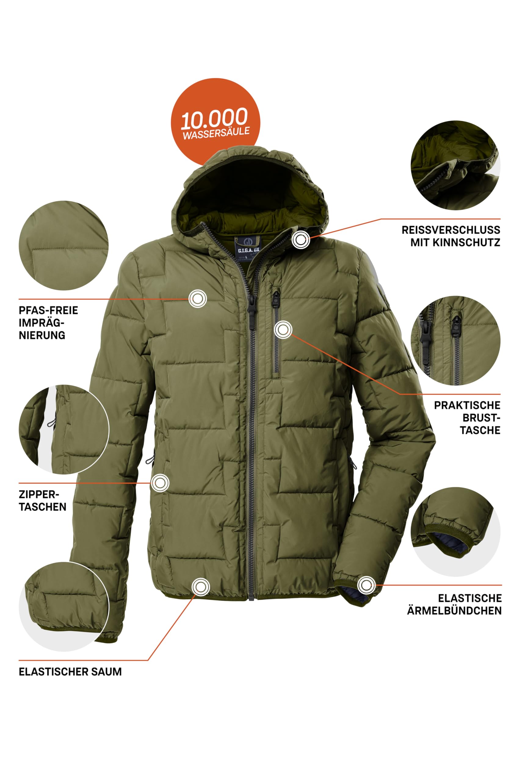 G.I.G.A. DX Gw 72 Mn Qltd Jckt Chaqueta acolchada/chaqueta funcional con aspecto de plumón y capucha Hombre