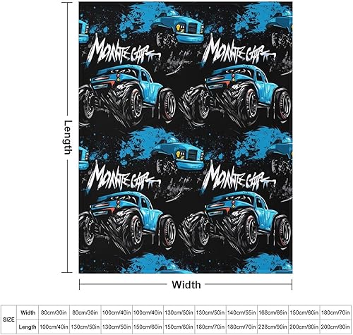 Miniatura 6 de Manta de franela de forro polar con diseño de camión monstruo, para otoño, ligera, suave, mullida, acogedora para sofá, cama, decoración de otoño,