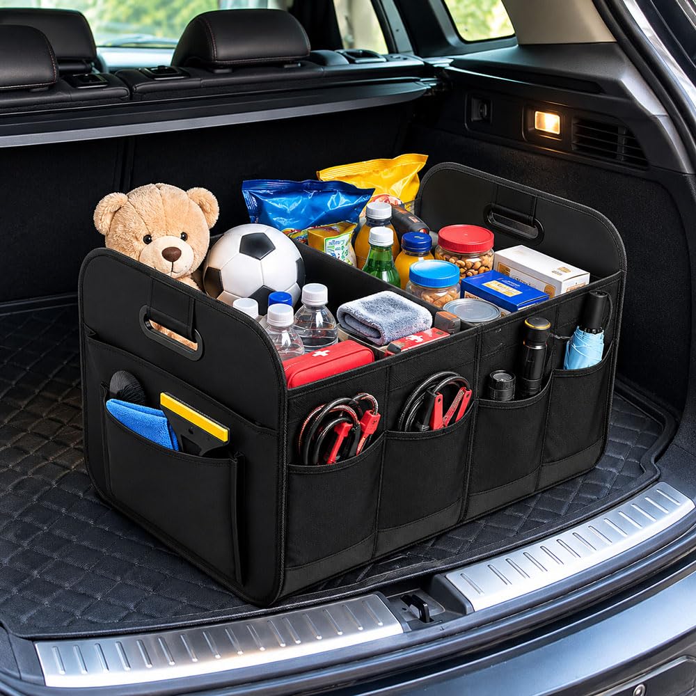 Coche Organizador Maletero para Citroen C6 2016-2023,Caja Grande Plegable con Compartimentos Accesorio Resistente,Black