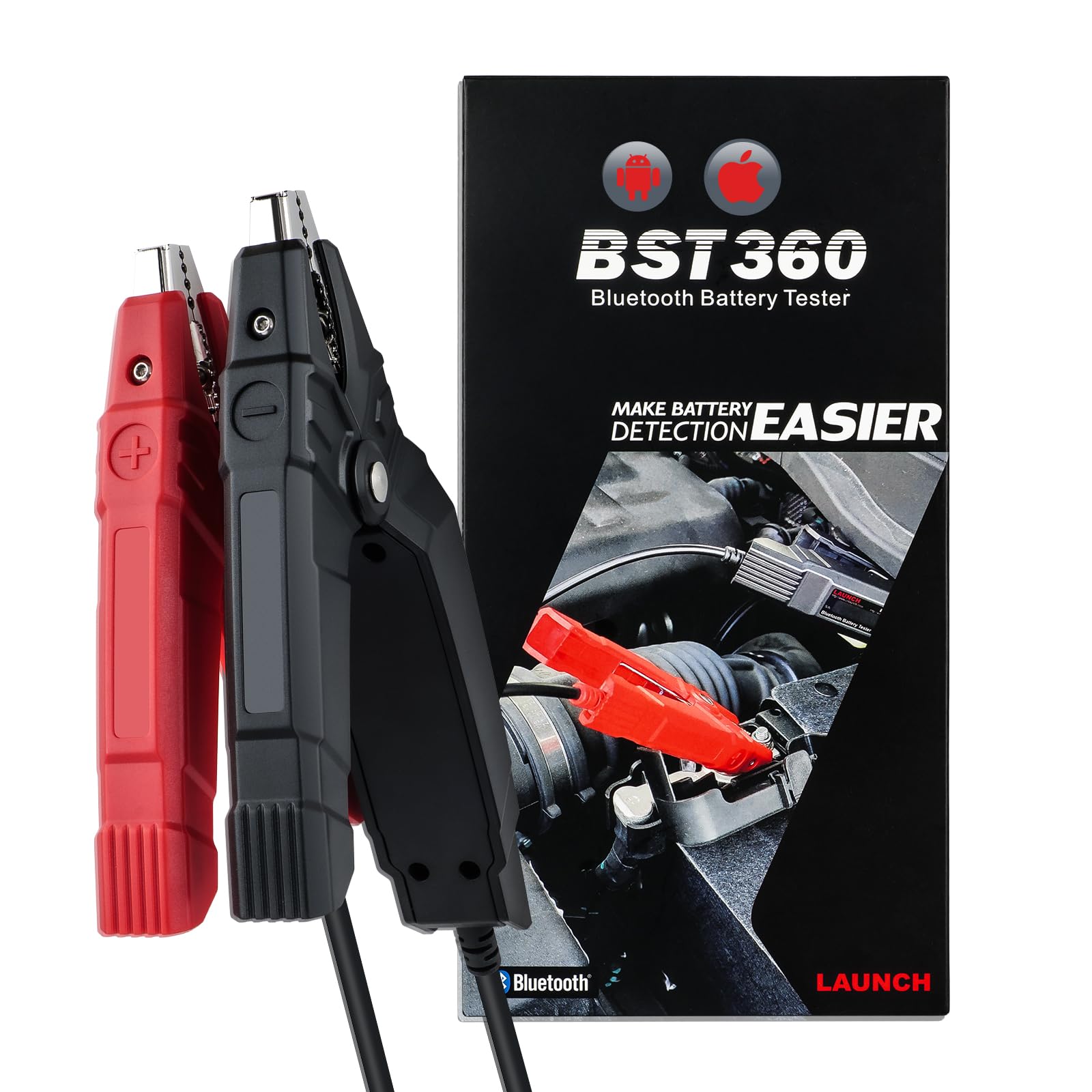 LAUNCH BST360 - Tester per batteria auto, 6 V, 12 V, tester per batteria Bluetooth, analizzatore per sistema di carica per Android/iP-hone/Launch X431, 100-2000 CCA alternatore, voltmetro