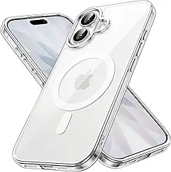 JETech Capa Magnética para iPhone 17 6,3 Polegadas Compatível com MagSafe, Case Protetora de Telefone à Prova de Choque, Parte Traseira Transparente Anti-Riscos (Claro)