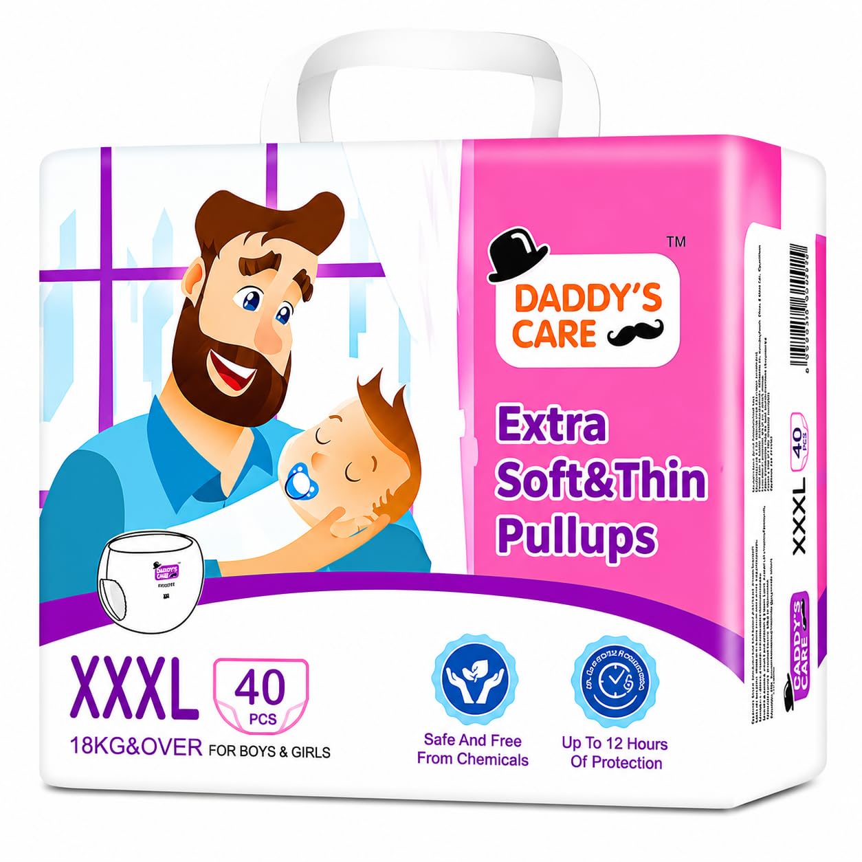 Daddy's Care Ultra-Thin Disposable Pull-Up Diapers With Wetness Indicator - Xxxl Size - 40 Count - Unisex-image-11