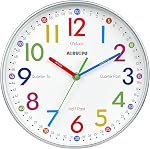 AIRUIFU Kids Wall Clock,Silent Non-Ticking Clocks Battery Operated,Kids Room Wall Decor for Bedrooms,Analog Clock for Bedroom,Living Room,Kitchen,Office,School Classroom (8 inch)